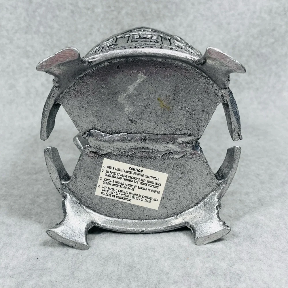 Vintage Yankee‎ Candle Pewter Jar Candle Holder Home Sweet Home Carson 1996